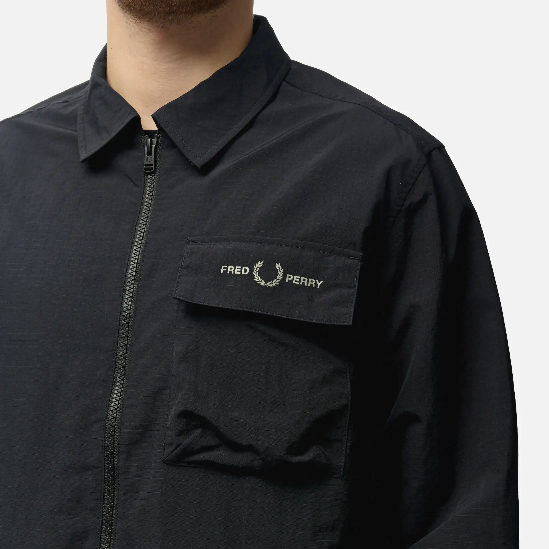 Fred Perry Ripstop Overshirt Black