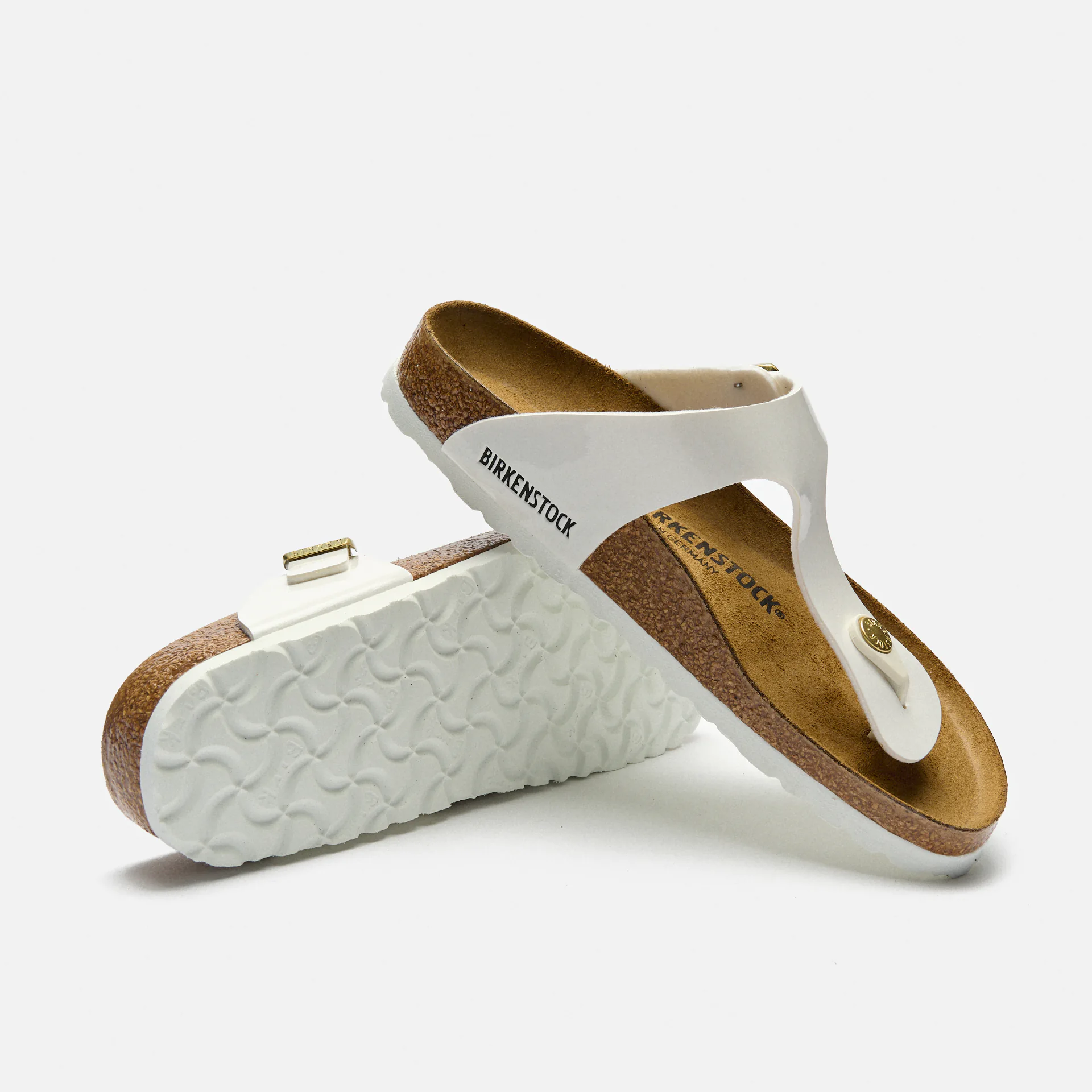 Birkenstock Gizeh Birko-Flor Sandals Narrow Patent White