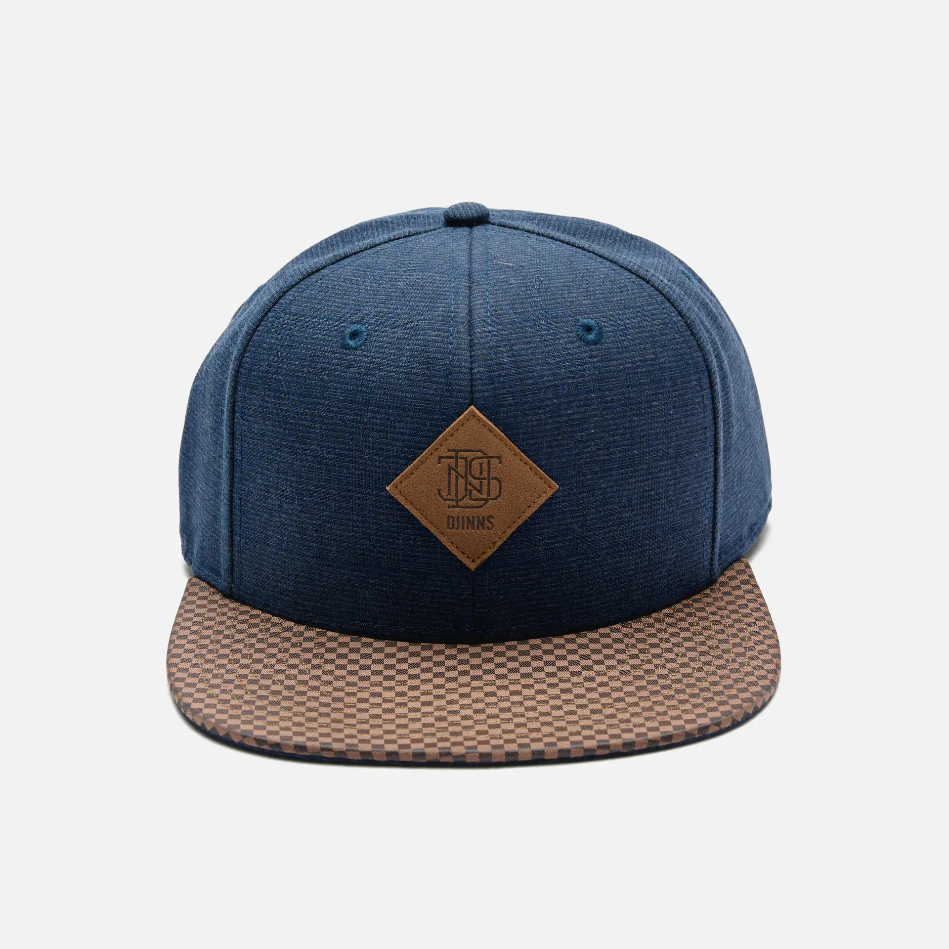 DJINNS 6 Panel Snapback Cap Glencheck Navy