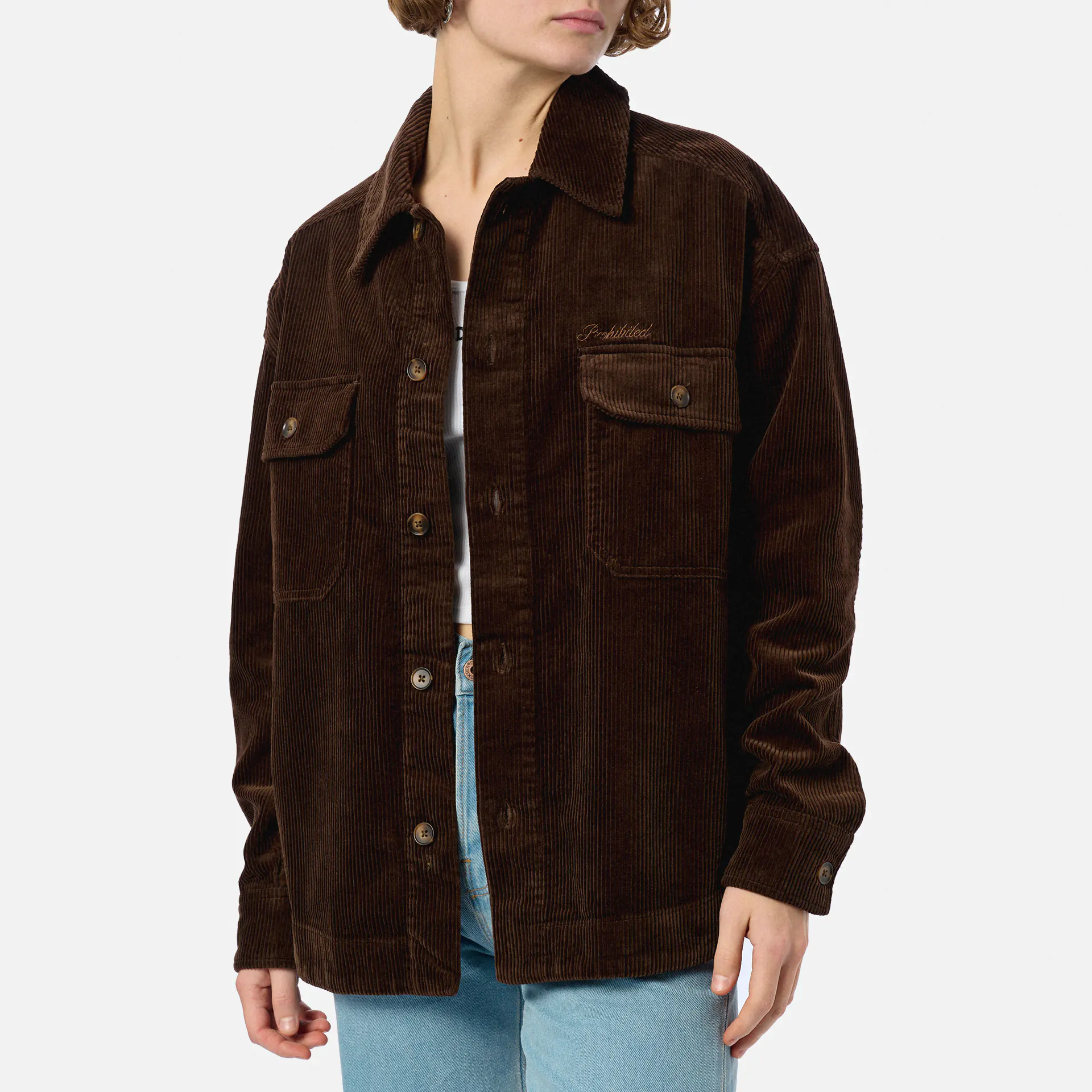 Prohibited Corduroy Overshirt Brown