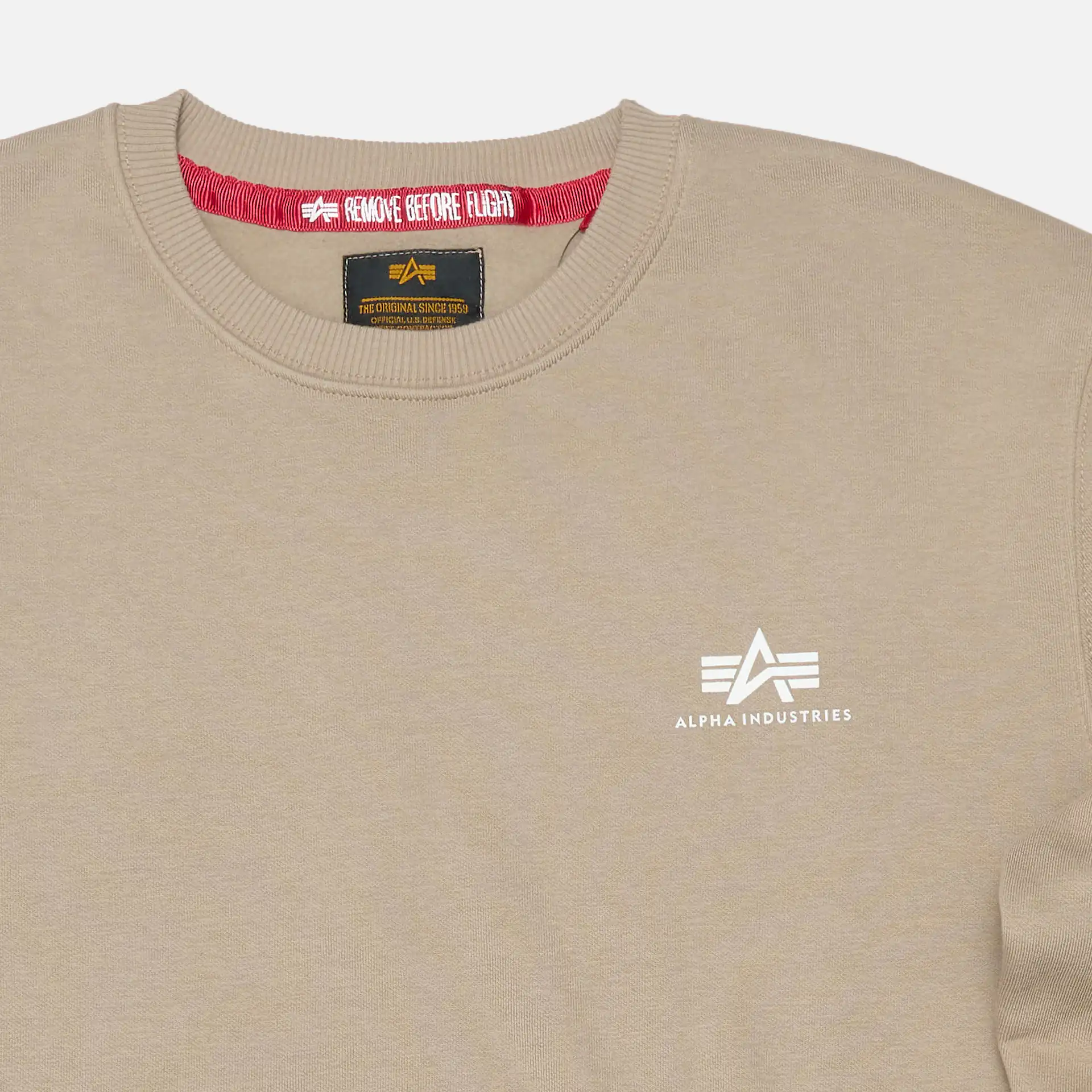 Alpha Industries Basic Sweater Small Logo Vintage Sand