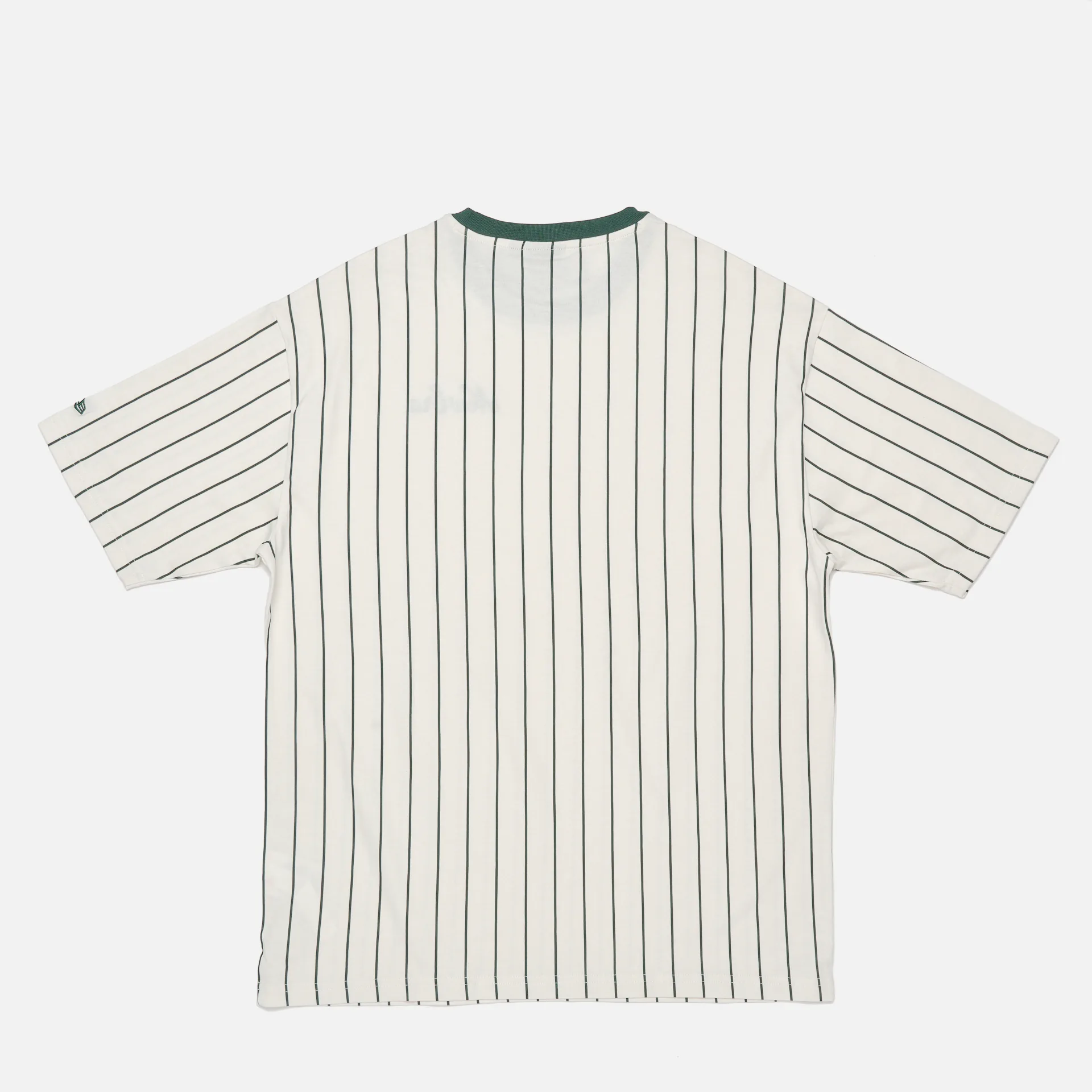 New Era Pinstripe Oversize T-Shirt Off White/Dark Green