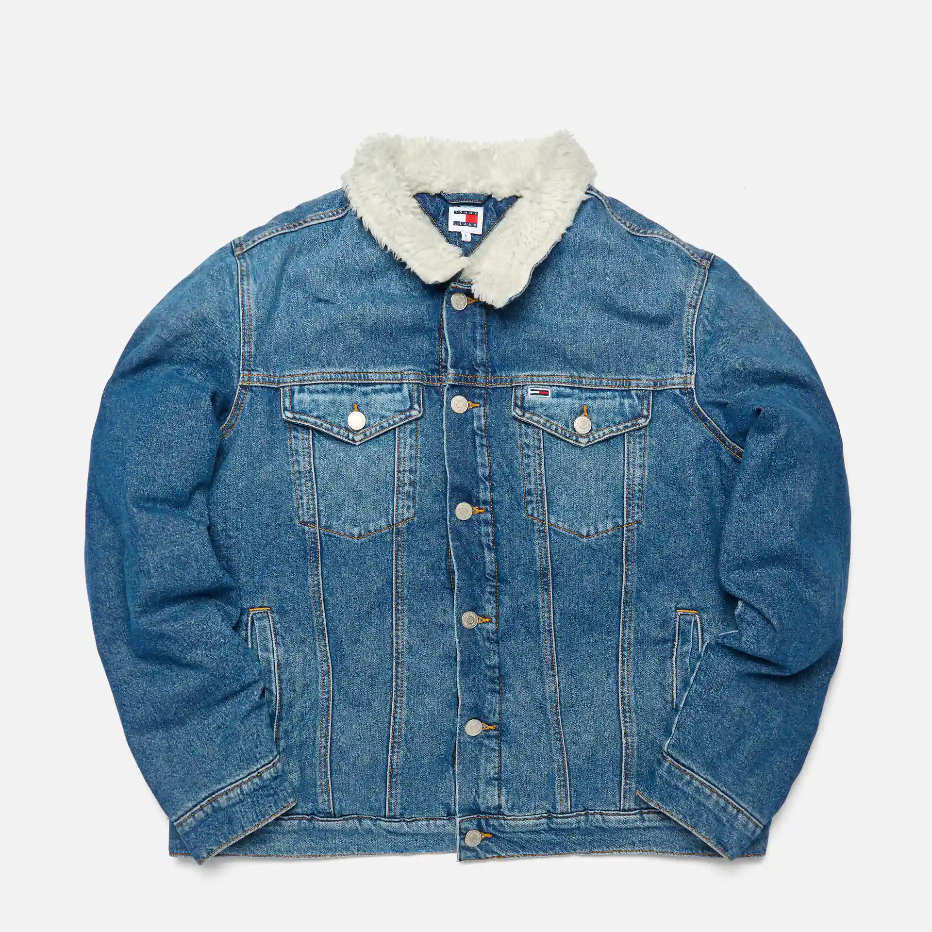 Tommy Jeans Sherpa Flag Jacket Denim Medium 